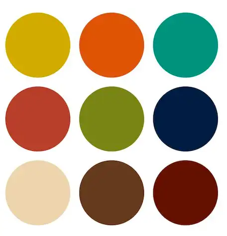 Mid century modern colours